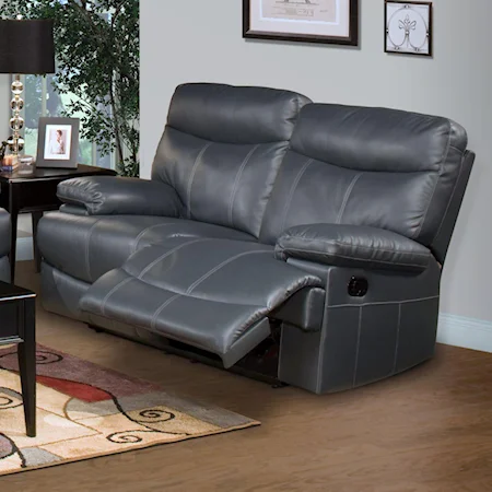 Reclining Love Seat with Headrest and Pillow Arms